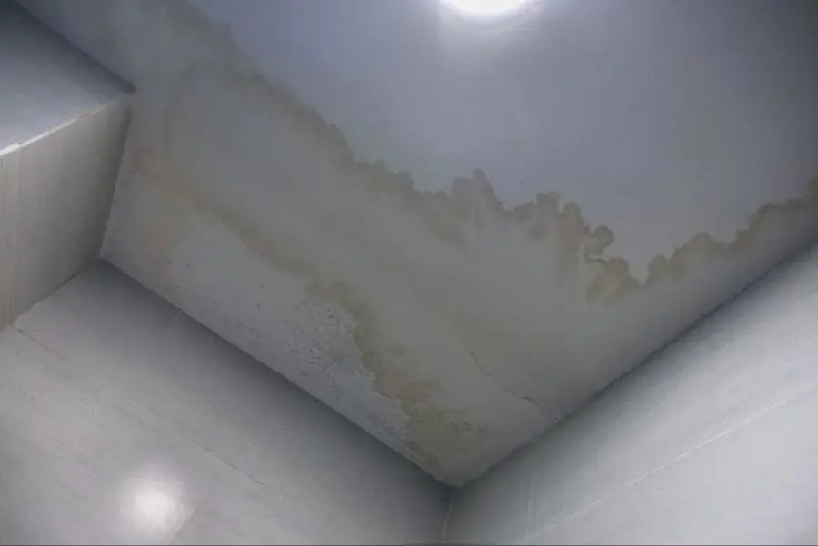 Water stain spreading across a ceiling corner below the attic in Pico Rivera, CA